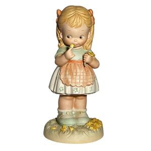 Enesco Memories Of Yesterday He Loves Me Girl 9" Porcelain Figurine 1990 #525022